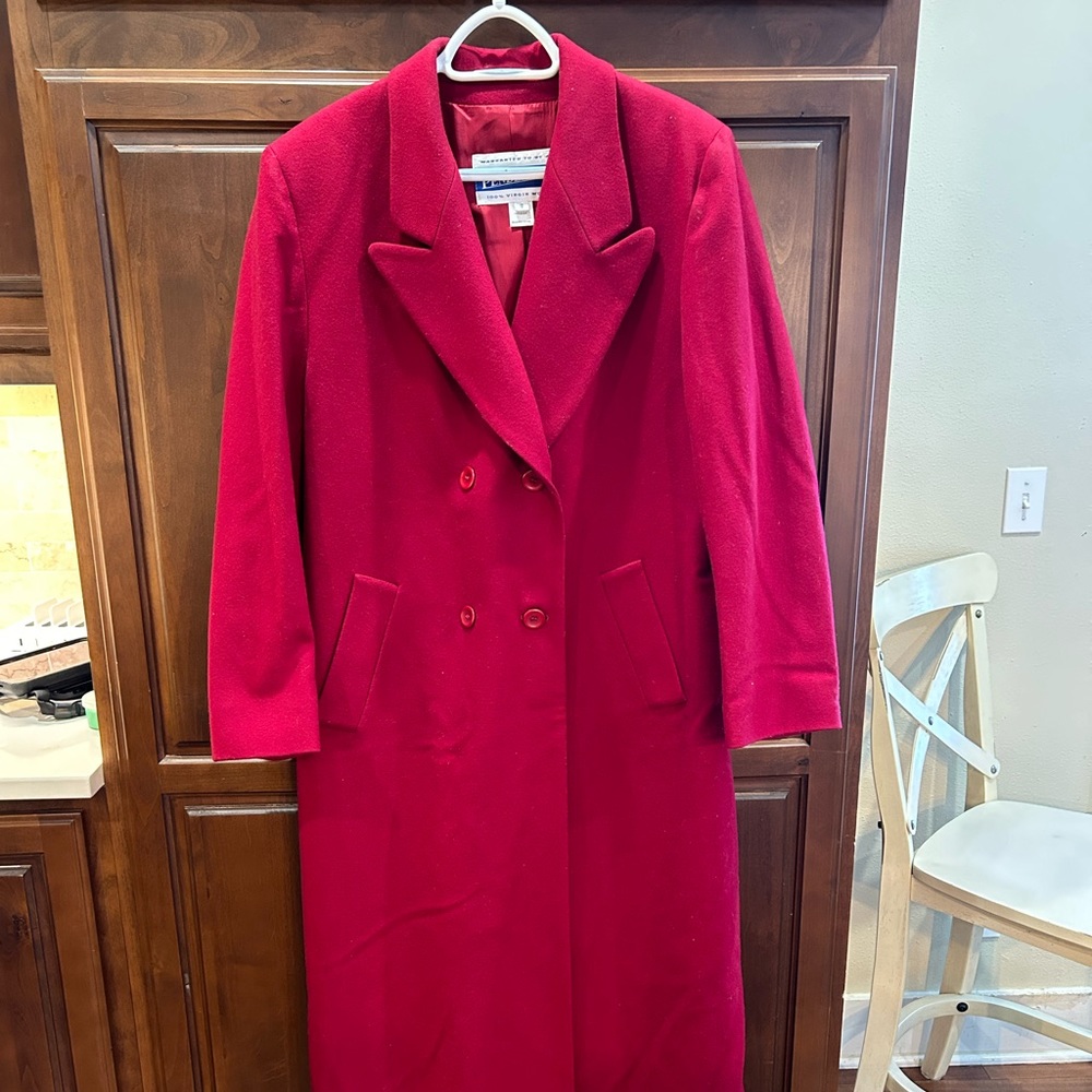 1990 Vintage RED Pendleton Wool Coat Size 12.